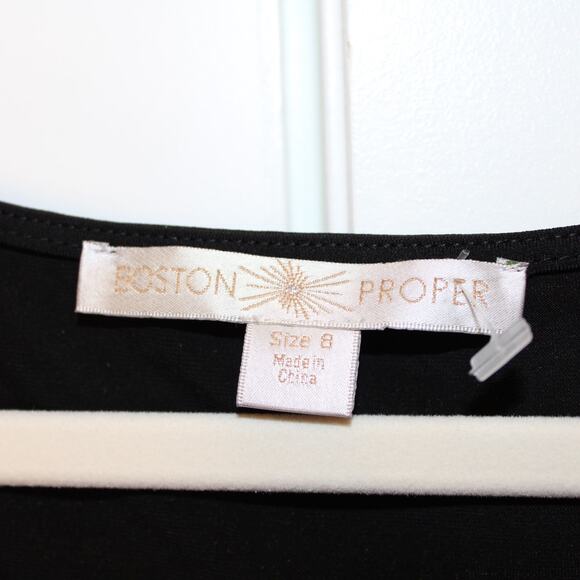 BOSTON PROPER -NWT- Black Cowl Neck Jersey Knit Career Dress | 8 - Picture 5 of 11